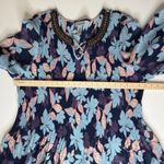 Catherines  Floral Beaded Tunic Top Size 3X  Multicolor Pleated Lightweight Flowy Photo 7