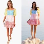 Oliphant NEW Bubble Skirt Puff‎ Sleeve Mini Dress in Canary Multi Women's Size S Yellow Photo 14