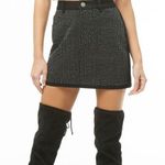 Forever 21 Black Denim Rhinestone Mini Skirt Photo 0