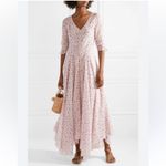 Love Shack Fancy Larissa Floral Print Cotton Silk Blend Maxi Dress Size 8 Jardin Photo 1