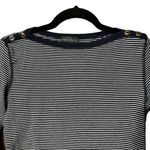 LRL Lauren Jeans Company Blue and White Striped Shirt Sz S Photo 2