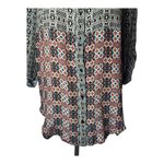 Tolani  Shirt Women Medium Black Silk Geometric Button‎ Down Long Sleeve Blouse Photo 4