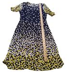 Shelby & Palmer  Size Medium M Textured Polka Dot Yellow Blue White Dress Photo 4