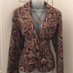 Notations Vintage Funky Retro Brown tan paisley blazer button front jacket long sleeve boho western indie Size M-Measurement in pics Photo 1