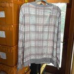 LuLaRoe NWT  Cheryl Cardigan Gray and Mauve Plaid Top Size 2XL Photo 6