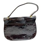 Vintage 50's Bellestone Brown Alligator Patent Satchel Handbag MCM Purse Photo 2