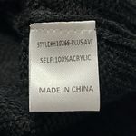 JODIFL  plus sz 1X black knit sweater drop shoulders crocheted colorful sleeves. Photo 7