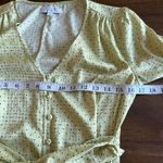 Love Whit by Whitney Port Citron Dot Tie Waist Polka Dot Maxi Dress Size Small Green Photo 9