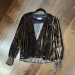 Anthropologie Paisley Velvet Balloon Sleeve Wrap top Blouse Shirt Size M… Photo 1