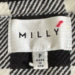 Milly Black and White Plaid Wool Zip Up Bomber Jacket Photo 8