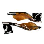 Les Petits Joueurs Fanny Orange PVC strap cow Print suede leather mules size 38 Black Photo 4