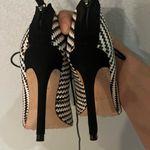 ZARA  Elegant Black and‎ White Striped Women's Heels Photo 4
