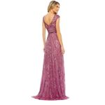 Mac Duggal  CAP SLEEVE EMBELLISHED EVENING GOWN size 8 Plum NEW $598 Photo 4
