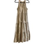 Revolve Anthropologie Love The Label Coba‎ Stripe MIDI Dress Gold Thread Medium Photo 1