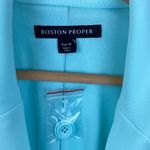 Boston Proper  Aqua Blue Button Front Long Sleeve Blazer NEW 10 Photo 3
