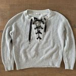 Rails olivia heather gray lace up pullover knit sweater Photo 1