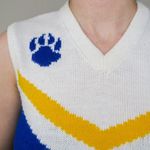 Vintage 70s Varsity Cheerleader Sweater Vest Blue Size XS Photo 3
