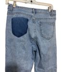 Patch Pockets Jeans blue denim distressed Y2K womens 26 cropped straight Photo 2