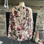 Kori Pink and Cream Ruffled Cut Out Blouse Photo 4