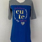 No Boundaries  Cute Gray Blue Shirt Loungewear Dress, Sz Small Photo 0