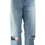 Gap  1969 Women's Blue Distressed High Rise Baggy Wide Leg Denim Jeans Size 33R Photo 0