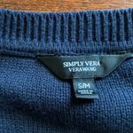 Vera Wang Simply Vera  Navy Ribbed Poncho SIZE S/M Photo 1