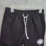 Unbranded‎ Womens Large Black Shorts Floral Drawstring Pockets Elastic Waistband Photo 1