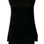 Luxe Black Asymmetrical Hem Breathable Sleeveless Stretch Long Tank Top Women M Photo 0