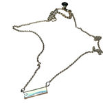 Women's Unbranded Silver Gold Diamond Bar Necklace, One Size Photo 1