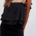 Free People • Black Tassel Ruffle Bodysuit Photo 0