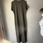 Faded Glory  Dress Vintage 90s Large Green Moss Maxi Short Slv Knit Cottage‎ Photo 8