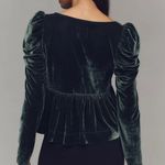 Anthropologie NWT Dark Green Maeve Velvet Babydoll top size XS Photo 5