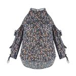 Veronica Beard  Flynn Silk Bow Blouse, Black Multi, 2 (US) Photo 4