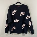 Nike Sportwear Club NSW Crew Futura Toss Black Graphics Sweatshirt Size S Photo 0