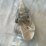 NWT White Strappy Sandals no size on sandals see size chart and measurements Photo 3