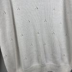 American Vintage Vtg CG Designs Women Sweater Sz M White Floral Embroidered Grandma Cottage Core Photo 3