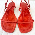 Madewell The Maycie Asymmetric T-Strap Sandal Bandana Red Suede Size 8 Photo 7