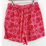 J.Crew Women's Floral Linen Blend Shorts 4 Red Pink Valentines Floral Preppy Photo 3