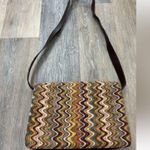 Missoni Vintage Y2K  Italy leather crossbody RARE $500 boho designer knit luxury Photo 5