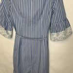 Westport  Blue White Stripe Dress Lace Trim Sz 8 Photo 6