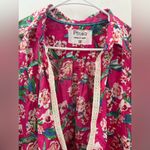 Revolve Pitusa Collared Tie Shirt Size in Fuchsia Floral Print (Size III Photo 4