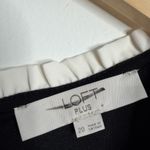 Loft Plus Black Long Sleeves Midi Dress Ruffle Collar Size 20 Stretch Photo 2