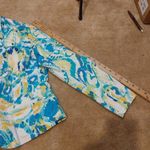 Coldwater Creek  Size PS Petite Small Yellow Blue Green WaterColor Blazer Jacket Photo 2