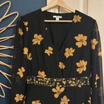 Bar III black floral dress with sheer sleeves Photo 1