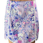 Lilly Pulitzer Patty Womens Purple Floral Mini A-line Short Skirt Skort Size 5 Photo 0