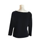 Adrianna Papell Evening Essentials Velvet Blouse Beaded Sz XL Office Formal Goth Photo 1