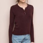 Brandy Melville ✨  Callan burgundy long sleeve✨ Photo 0