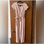 Abercrombie & Fitch  Womens Jumpsuit Pink V-Neck Short Sleeve Belted Casual Photo 9