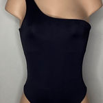 Good American New.  black one shoulder scuba swimsuit.  Small Photo 0