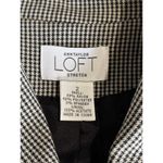 Ann Taylor  LOFT‎ Collar V-Neck Black/White Tiny Houndstooth Button Blazer Sz 2 Photo 4